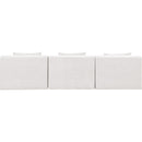  Meridian Stellar 114" Cream Chenille Fabric Upholstered 3 pc Modular Sofa IMAGE 3