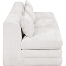  Meridian Stellar 114" Cream Chenille Fabric Upholstered 3 pc Modular Sofa IMAGE 4