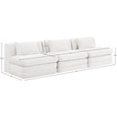  Meridian Stellar 114" Cream Chenille Fabric Upholstered 3 pc Modular Sofa IMAGE 8