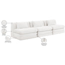  Manufacturer Color_Cream -- Stellar 114" Cream Chenille Fabric Upholstered 3 pc Modular Sofa IMAGE 9