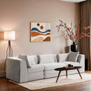  Manufacturer Color_Cream -- Stellar 114" Cream Chenille Fabric Upholstered 3 pc Modular Sofa IMAGE 2