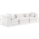  Meridian Stellar 114" Cream Chenille Fabric Upholstered 3 pc Modular Sofa IMAGE 8