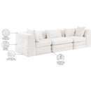  Manufacturer Color_Cream -- Stellar 114" Cream Chenille Fabric Upholstered 3 pc Modular Sofa IMAGE 9
