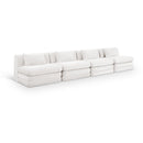  Manufacturer Color_Cream -- Stellar 152" Cream Chenille Fabric Upholstered 4 pc Modular Sofa IMAGE 1