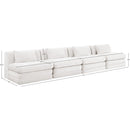  Meridian Stellar 152" Cream Chenille Fabric Upholstered 4 pc Modular Sofa IMAGE 8