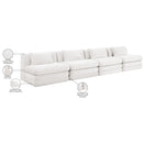  Manufacturer Color_Cream -- Stellar 152" Cream Chenille Fabric Upholstered 4 pc Modular Sofa IMAGE 9