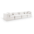  Manufacturer Color_Cream -- Stellar 152" Cream Chenille Fabric Upholstered 4 pc Modular Sofa IMAGE 1