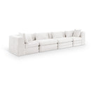  Manufacturer Color_Cream -- Stellar 152" Cream Chenille Fabric Upholstered 4 pc Modular Sofa IMAGE 1