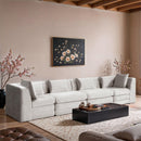  Manufacturer Color_Cream -- Stellar 152" Cream Chenille Fabric Upholstered 4 pc Modular Sofa IMAGE 2