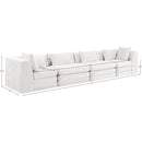  Meridian Stellar 152" Cream Chenille Fabric Upholstered 4 pc Modular Sofa IMAGE 8