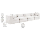  Manufacturer Color_Cream -- Stellar 152" Cream Chenille Fabric Upholstered 4 pc Modular Sofa IMAGE 9