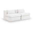  Meridian Stellar 76" Cream Chenille Fabric Upholstered 2 pc Modular Loveseat IMAGE 1