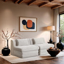  Manufacturer Color_Cream -- Stellar 76" Cream Chenille Fabric Upholstered 2 pc Modular Loveseat IMAGE 2