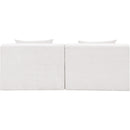  Meridian Stellar 76" Cream Chenille Fabric Upholstered 2 pc Modular Loveseat IMAGE 3