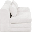  Meridian Stellar 76" Cream Chenille Fabric Upholstered 2 pc Modular Loveseat IMAGE 4