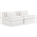  Meridian Stellar 76" Cream Chenille Fabric Upholstered 2 pc Modular Loveseat IMAGE 8
