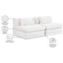  Manufacturer Color_Cream -- Stellar 76" Cream Chenille Fabric Upholstered 2 pc Modular Loveseat IMAGE 9