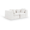  Manufacturer Color_Cream -- Stellar 76" Cream Chenille Fabric Upholstered 2 pc Modular Loveseat IMAGE 1