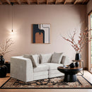  Manufacturer Color_Cream -- Stellar 76" Cream Chenille Fabric Upholstered 2 pc Modular Loveseat IMAGE 2