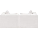  Meridian Stellar 76" Cream Chenille Fabric Upholstered 2 pc Modular Loveseat IMAGE 3