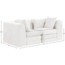  Manufacturer Color_Cream -- Stellar 76" Cream Chenille Fabric Upholstered 2 pc Modular Loveseat IMAGE 8