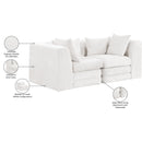 Manufacturer Color_Cream -- Stellar 76" Cream Chenille Fabric Upholstered 2 pc Modular Loveseat IMAGE 9