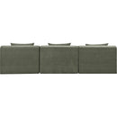  Manufacturer Color_Green -- Stellar 114" Green Chenille Fabric Upholstered 3 pc Modular Sofa IMAGE 3
