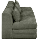  Meridian Stellar 114" Green Chenille Fabric Upholstered 3 pc Modular Sofa IMAGE 4