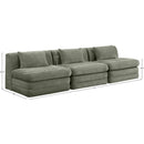  Manufacturer Color_Green -- Stellar 114" Green Chenille Fabric Upholstered 3 pc Modular Sofa IMAGE 8