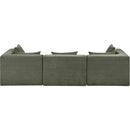  Manufacturer Color_Green -- Stellar 114" Green Chenille Fabric Upholstered 3 pc Modular Sofa IMAGE 3