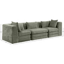  Manufacturer Color_Green -- Stellar 114" Green Chenille Fabric Upholstered 3 pc Modular Sofa IMAGE 8