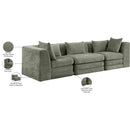  Manufacturer Color_Green -- Stellar 114" Green Chenille Fabric Upholstered 3 pc Modular Sofa IMAGE 9