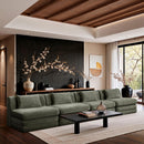  Manufacturer Color_Green -- Stellar 152" Green Chenille Fabric Upholstered 4 pc Modular Sofa IMAGE 2