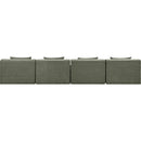  Manufacturer Color_Green -- Stellar 152" Green Chenille Fabric Upholstered 4 pc Modular Sofa IMAGE 3