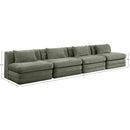  Manufacturer Color_Green -- Stellar 152" Green Chenille Fabric Upholstered 4 pc Modular Sofa IMAGE 8