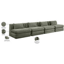  Manufacturer Color_Green -- Stellar 152" Green Chenille Fabric Upholstered 4 pc Modular Sofa IMAGE 9