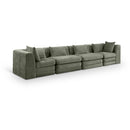  Manufacturer Color_Green -- Stellar 152" Green Chenille Fabric Upholstered 4 pc Modular Sofa IMAGE 1