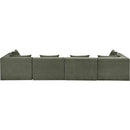  Meridian Stellar 152" Green Chenille Fabric Upholstered 4 pc Modular Sofa IMAGE 3