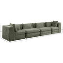  Manufacturer Color_Green -- Stellar 152" Green Chenille Fabric Upholstered 4 pc Modular Sofa IMAGE 8