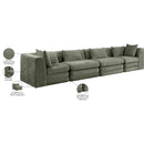  Manufacturer Color_Green -- Stellar 152" Green Chenille Fabric Upholstered 4 pc Modular Sofa IMAGE 9