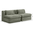  Manufacturer Color_Green -- Stellar 76" Green Chenille Fabric Upholstered 2 pc Modular Loveseat IMAGE 8