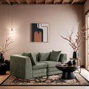  Manufacturer Color_Green -- Stellar 76" Green Chenille Fabric Upholstered 2 pc Modular Loveseat IMAGE 2