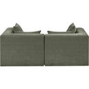  Manufacturer Color_Green -- Stellar 76" Green Chenille Fabric Upholstered 2 pc Modular Loveseat IMAGE 3