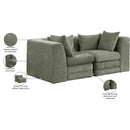  Manufacturer Color_Green -- Stellar 76" Green Chenille Fabric Upholstered 2 pc Modular Loveseat IMAGE 9