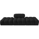  Meridian Ames 102" Black Boucle Fabric Upholstered 3 pc Modular Sofa IMAGE 3