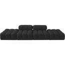  Meridian Ames 136" Black Boucle Fabric Upholstered 4 pc Modular Sofa IMAGE 3