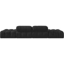  Meridian Ames 136" Black Boucle Fabric Upholstered 4 pc Modular Sofa IMAGE 4