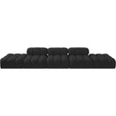  Meridian Ames 170" Black Boucle Fabric Upholstered 5 pc Modular Sofa IMAGE 3