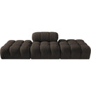  Meridian Ames 102" Brown Boucle Fabric Upholstered 3 pc Modular Sofa IMAGE 3