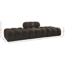  Meridian Ames 102" Brown Boucle Fabric Upholstered 3 pc Modular Sofa IMAGE 9